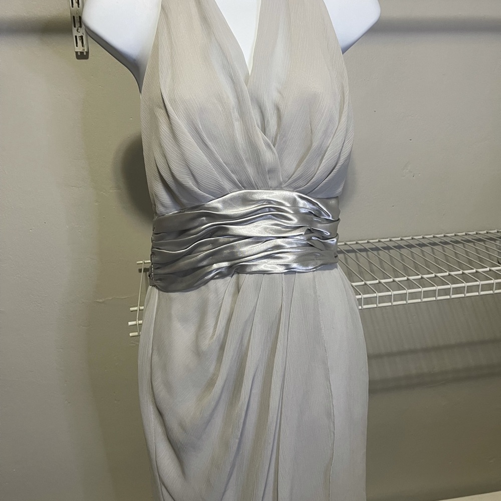 Maggy London chiffon, halter cocktail dress